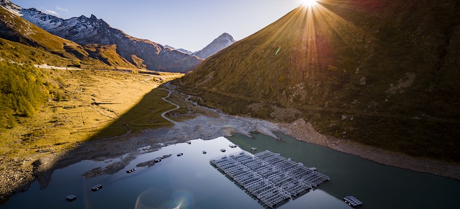 First Alpine floating solar plant in Switzerland